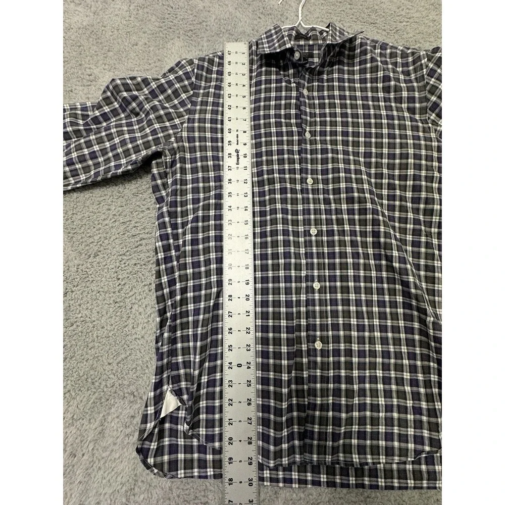J. Crew Shirt Men's M Plaid Button‎ Down Long Sleeve Crosby 120's 2-ply Cotton